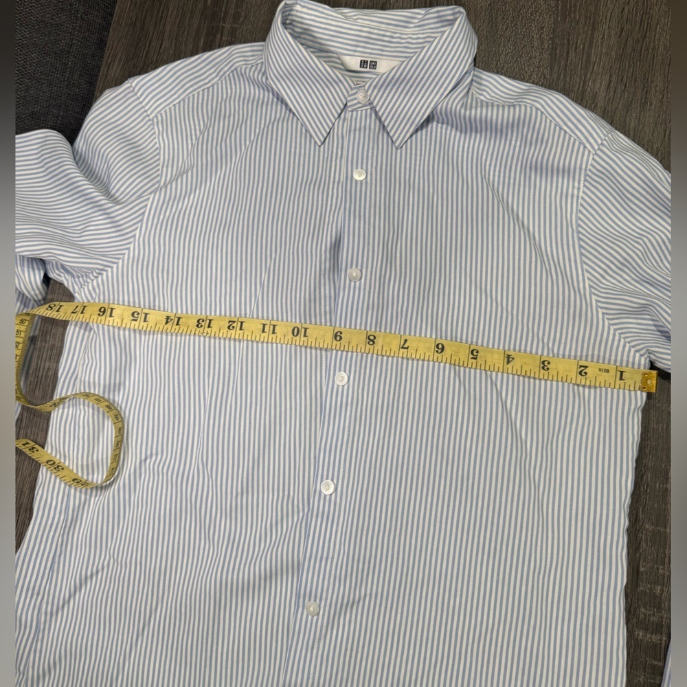 Uniqlo women Striped Button-Down Shirt - White and Blue - Picture 8 of 13